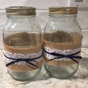 Mason Jar Vases - set of 2